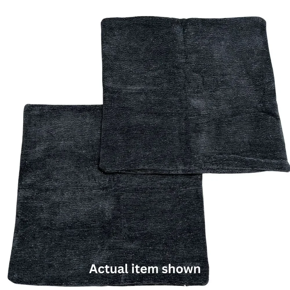 🌟 Navy Blue Sparkle Pillow Covers 18x18 Set Thick Chenille Glitter Glam Decor